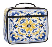 Mexpekil Kids Lunch Bag Mexican Ethnic Flowers Pattern Lunch Box Bag for Boys Girls Reusable Insulated Bento Tote Bag for School Picnic Work
