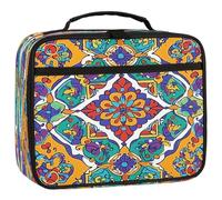 Mexpekil Kids Lunch Bag Mexican Floral Talavera Tiles Lunch Box Bag for Boys Girls Reusable Insulated Bento Tote Bag for School Picnic Work