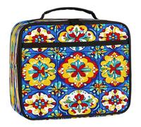 Mexpekil Kids Lunch Bag Mexican Talavera Tiles Lunch Box Bag for Boys Girls Reusable Insulated Bento Tote Bag for School Picnic Work