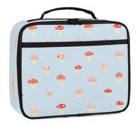 Mexpekil Kids Lunch Bag Mushroom Light Blue Lunch Box Bag for Boys Girls Reusable Insulated Bento Tote Bag for School Picnic Work