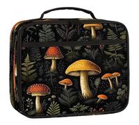 Mexpekil Kids Lunch Bag Vintage Woodland Nature Mushroom Pattern Lunch Box Bag for Boys Girls Reusable Insulated Bento Tote Bag for School Picnic Work