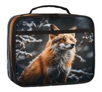 Mexpekil Kids Lunch Bag Winter Fox Lunch Box Bag for Boys Girls Reusable Insulated Bento Tote Bag for School Picnic Work