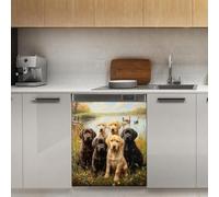 Mexpekil Labrador Retriever Dogs Dishwasher Magnet Cover 21x26Inch Decorative Dish Washer Sticker for Front Door Waterproof Kitchen Appliance Panel Magnetic Decal