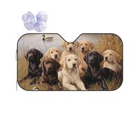 Mexpekil Labrador Retriever Puppies Car Windscreen Sunshade 140x76cm Sun Visor for Cars Heat Protection Car Front Windshield Sunshade Foldable Sun Shield for Cars SUV Van Truck