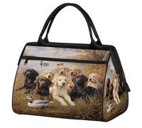 Mexpekil Labrador Retriever Puppies Travel Duffel Bag Waterproof Gym Bag Carry On Weekend Overnight Bags Large Hand Luggage Tote Bags for Women Men Kids