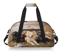 Mexpekil Labrador Retriever Puppies Travel Gym Bag for Girls Boys Carry On Overnight Weekend Bags Waterproof Hand Luggage Bag for Sports Dance School Practice