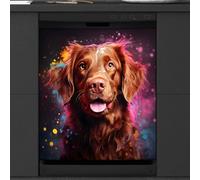 Mexpekil Labrador Spash Dishwasher Magnet Cover 21x26Inch Decorative Dish Washer Sticker for Front Door Waterproof Kitchen Appliance Panel Magnetic Decal