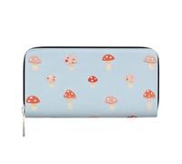 Mexpekil Ladies Purse PU Leather Wallet with Coin Pocket Zipper Handbag Cute Little Mushroom Purses for Women