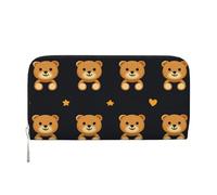 Mexpekil Ladies Purse PU Leather Wallet with Coin Pocket Zipper Handbag Cute Teddy Bear Purses for Women