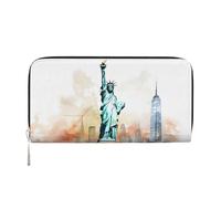 Mexpekil Ladies Purse PU Leather Wallet with Coin Pocket Zipper Handbag Statue of Liberty Purses for Women