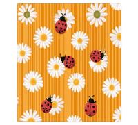 Mexpekil Ladybugs Daisy Yellow Lines Dishwasher Magnet Cover 21x26Inch Decorative Dish Washer Sticker for Front Door Waterproof Kitchen Appliance Panel Magnetic Decal