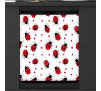 Mexpekil Ladybugs Dishwasher Magnet Cover 21x26Inch Decorative Dish Washer Sticker for Front Door Waterproof Kitchen Appliance Panel Magnetic Decal