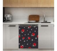 Mexpekil Ladybugs Raindrop Dishwasher Magnet Cover 21x26Inch Decorative Dish Washer Sticker for Front Door Waterproof Kitchen Appliance Panel Magnetic Decal