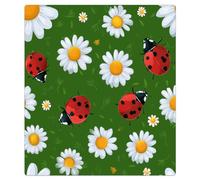 Mexpekil Ladybugs White Daisy Dishwasher Magnet Cover 21x26Inch Decorative Dish Washer Sticker for Front Door Waterproof Kitchen Appliance Panel Magnetic Decal