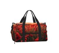 Mexpekil Landscape Flowers Gym Bag with Shoe Compartment Waterproof Duffel Bag Large Overnight Weekend Bags Travel Holdall for Women Men Teens
