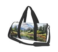 Mexpekil Landscape Nature Foldable Gym Bag Carry On Travel Duffle Bags Waterproof Woman Men Hand Luggage Bag Large Weekend Overnight Bags for Sports Dance with Removable Strap