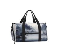 Mexpekil Landscape Painting Gym Bag with Shoe Compartment Waterproof Duffel Bag Large Overnight Weekend Bags Travel Holdall for Women Men Teens