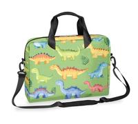 Mexpekil Laptop Bag 15.6 16 Inch Green Cartoon Dinosaur Laptop Case Waterproof Laptop Shoulder Messenger Bag for Women Men