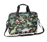 Mexpekil Laptop Bag 15.6 16 Inch Green Plant Dinosaur Laptop Case Waterproof Laptop Shoulder Messenger Bag for Women Men
