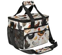 Mexpekil Large Cooler Bag Animal Hen Chicken Pattern 15L Insulated Lunch Bag Leakproof Soft Beach Cooler Tote with Strap for Picnic Camping Travel Fishing Hiking