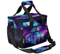 Mexpekil Large Cooler Bag Galaxy Fox Animal 15L Insulated Lunch Bag Leakproof Soft Beach Cooler Tote with Strap for Picnic Camping Travel Fishing Hiking