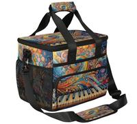 Mexpekil Large Cooler Bag Musical Notes Swirl Piano Keyboard 15L Insulated Lunch Bag Leakproof Soft Beach Cooler Tote with Strap for Picnic Camping Travel Fishing Hiking