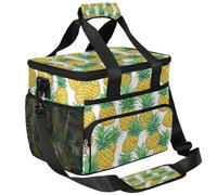 Mexpekil Large Cooler Bag Tropical Fruit Pineapples 15L Insulated Lunch Bag Leakproof Soft Beach Cooler Tote with Strap for Picnic Camping Travel Fishing Hiking