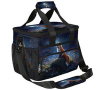 Mexpekil Large Cooler Bag Wildlife Fox Galaxy Floral 15L Insulated Lunch Bag Leakproof Soft Beach Cooler Tote with Strap for Picnic Camping Travel Fishing Hiking