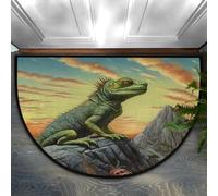 Mexpekil Large Door Mat Wild Lizard AnimalIndoor Half Moon Welcome Mat for Front Door Entrance Non-Slip Soft Kitchen Mats Bedroom Rug 36" x 24"