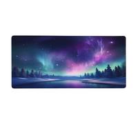 Mexpekil Large Mouse Mat Northern Lights Non-Slip Xl Mouse Pad 900x400 MM, Long Gaming Keyboard Mat With Rubber Base For Office Extended Computer Desk Pad
