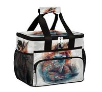Mexpekil Leakproof Reusable Insulated Cooler Lunch Bag Abstract Foxes Cute Fox Picnic Lunch Box Tote for Women Men Work Camping Beach Office 24 Can 15L