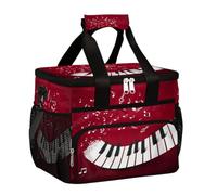 Mexpekil Leakproof Reusable Insulated Cooler Lunch Bag Piano Keys Music Notes Picnic Lunch Box Tote for Women Men Work Camping Beach Office 24 Can 15L