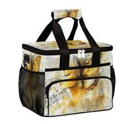 Mexpekil Leakproof Reusable Insulated Cooler Lunch Bag Retro Abstract Butterfly Music Notes Picnic Lunch Box Tote for Women Men Work Camping Beach Office 24 Can 15L
