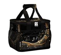 Mexpekil Leakproof Reusable Insulated Lunch Bag Abstract Music Picnic Lunch Box Musical Notes Cooler Tote for Women Men Work Camping Beach Office 24 Can 15L