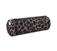 Mexpekil Leather Pencil Case for Girls Boys Leopard Print Marble Small Pen Organizer Bag Zipper Slim Multi-Use Pouch for School Supplies Kids Adults