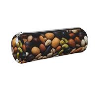 Mexpekil Leather Pencil Case for Girls Boys Nut Food Small Pen Organizer Bag Zipper Slim Multi-Use Pouch for School Supplies Kids Adults