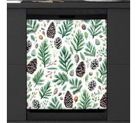 Mexpekil Leaves Pine Nuts Dishwasher Magnet Cover 21x26Inch Decorative Dish Washer Sticker for Front Door Waterproof Kitchen Appliance Panel Magnetic Decal