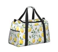 Mexpekil Lemon and Branch Duffel Bag Large Carry On Hand Luggage Bags Waterproof Weekender Bags Foldable Tote Bag for Travel Sports Gym Dance