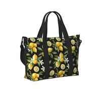 Mexpekil Lemon Branch Travel Duffel Bag Waterproof Sports Gym Bag Large Weekend Overnight Bags for Women Men Foldable Carry On Luggage Tote Bag for Flight