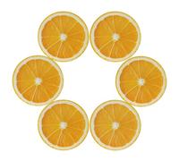Mexpekil Lemon Orange Round Placemats Set of 6 Heat Resistant Table Mats Modern Table Decorations for Dining Kitchen Wedding Party (39cm)