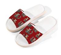 Mexpekil Lemurs Coffee Cups Linen Slippers for Women Men Non-Slip House Shoes Open Toe Summer Sliders Slip on Indoor Outdoor Slipper (6-6.5)