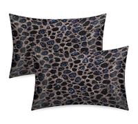 Mexpekil Leopard Print Marble Satin Pillowcase 2 Pack for Hair and Skin Envelope Closure Pillow Protectors Silky Soft Pillow Covers for Bed (51x76cm)