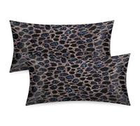 Mexpekil Leopard Print Marble Satin Pillowcase 2 Pack for Hair and Skin Envelope Closure Pillow Protectors Silky Soft Pillow Covers for Bed (51x102cm)