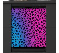 Mexpekil Leopard Print Neon Pattern Dishwasher Magnet Cover 21x26Inch Decorative Dish Washer Sticker for Front Door Waterproof Kitchen Appliance Panel Magnetic Decal