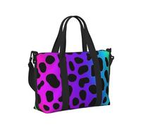 Mexpekil Leopard Print Neon Rainbow Travel Duffel Bag Waterproof Sports Gym Bag Large Weekend Overnight Bags for Women Men Foldable Carry On Luggage Tote Bag for Flight