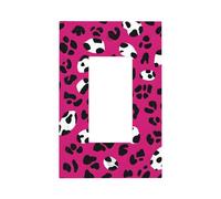 Mexpekil Leopard Print Rose Red Light Switch Cover 1 Gang Single Rocker Outlet Cover Decorative Wall Plate for Home Office