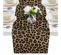 Mexpekil Leopard Print Table Runner for Dining Table Waterproof Coffee Table Runners Long Table Decorations for Wedding Party Festival 33x178 cm