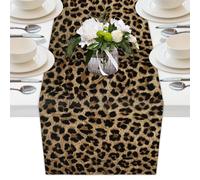 Mexpekil Leopard Print Table Runner for Dining Table Waterproof Coffee Table Runners Long Table Decorations for Wedding Party Festival 33x229 cm