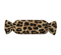 Mexpekil Leopard Print Theme Round Cervical Roll Cylinder with Removable Pillow Cover, Round Bolster Candy Cylindrical Pillow for Head, Neck, Back, Legs, Hand, Spine Support