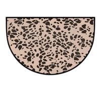 Mexpekil Leopard Skin Half Moon Door Mat Indoor Outdoor Non Slip Floor Mat Washable Half Circle Doormats Absorbent Dirt Trapper Half Round Rugs for Entrance 61x91cm